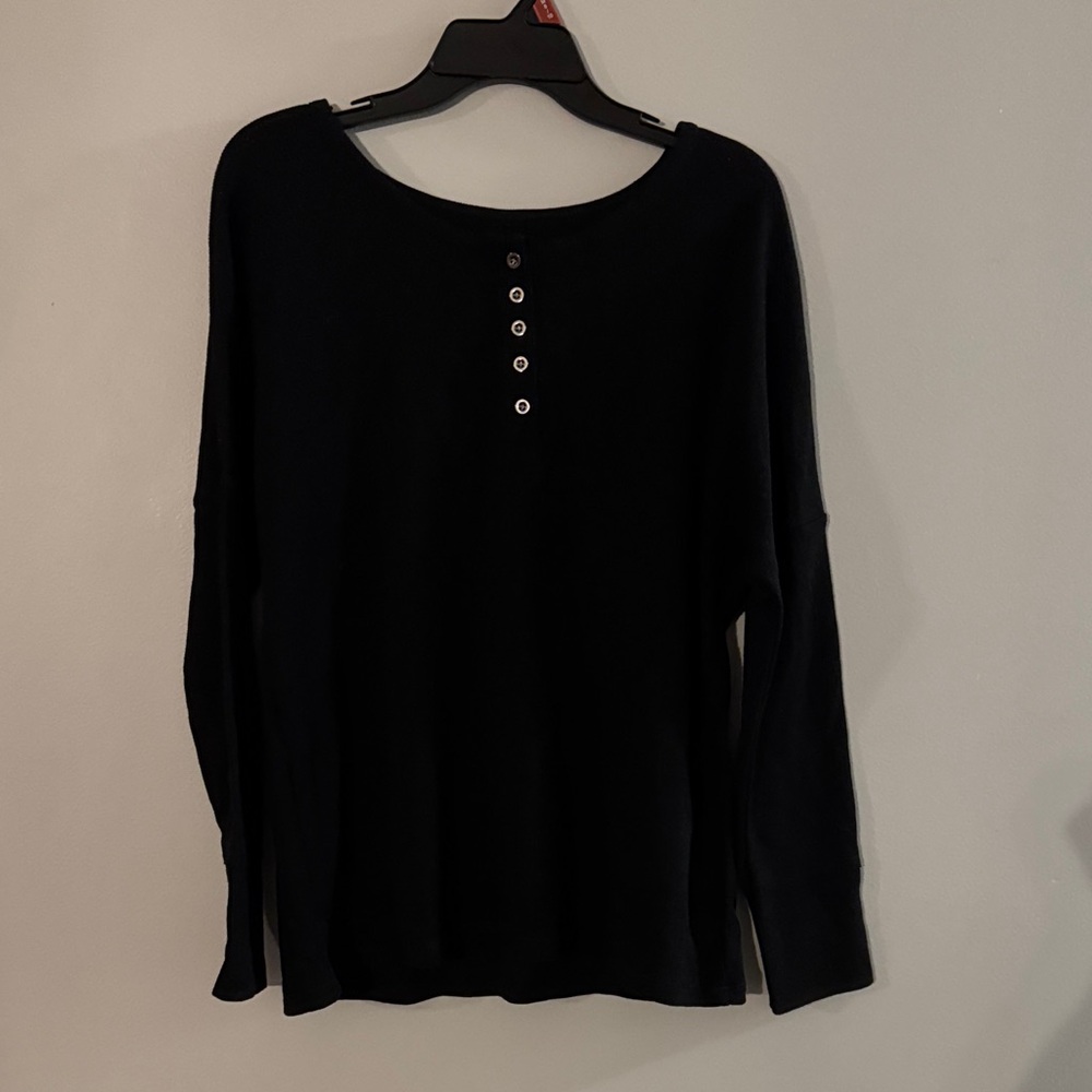 SHEIN Black Long Sleeve Buttoned Blouse